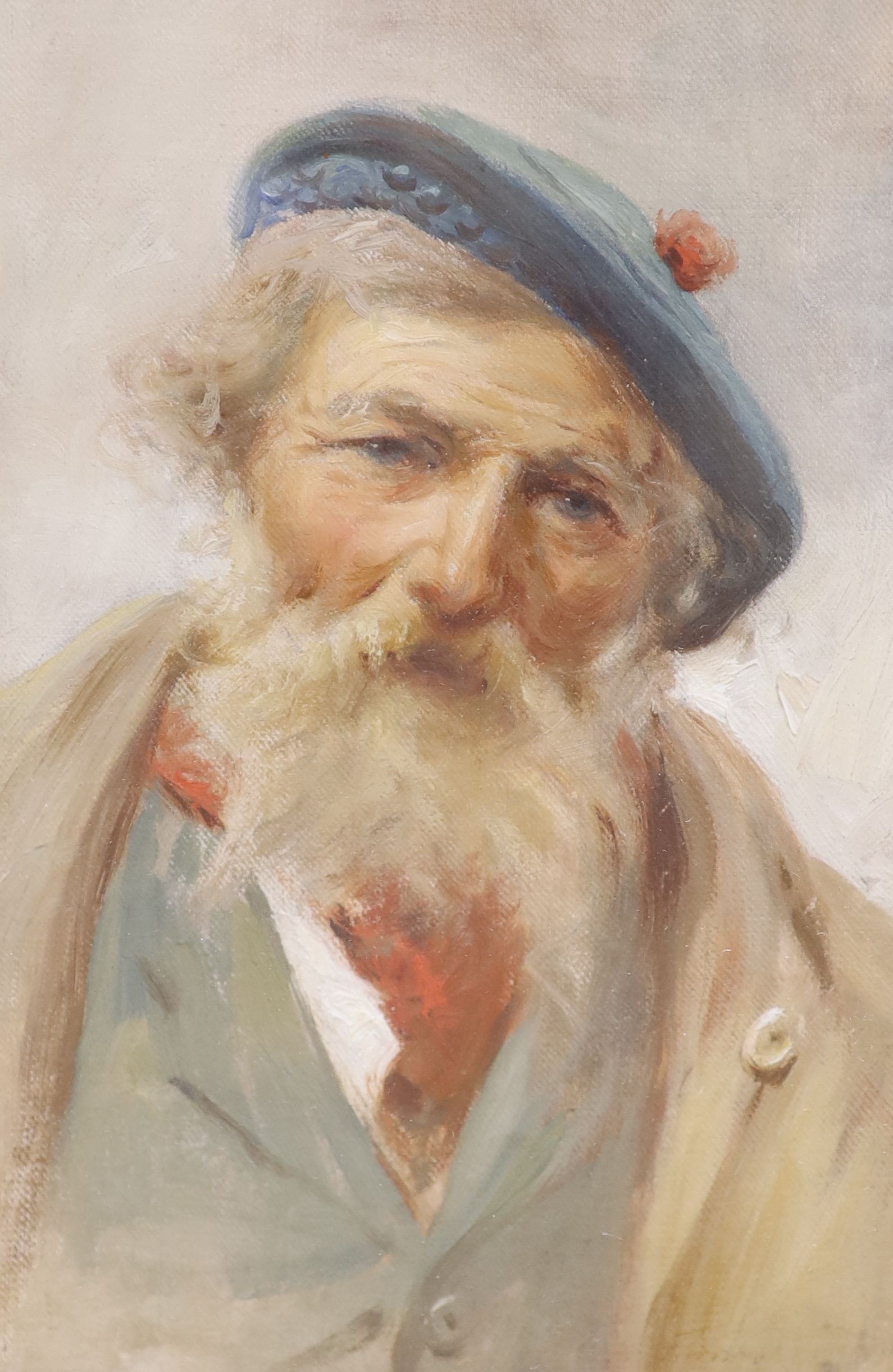 F. Lorenzo, oil on canvasboard, portrait of a Scotsman, signed, 23 x 15cm.